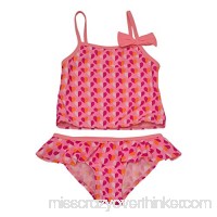 Starfish Little Girls Pink Heart Print Bow Tankini Ruffle 2 Pc Swimsuit 2-4T 2T B075TY78FG